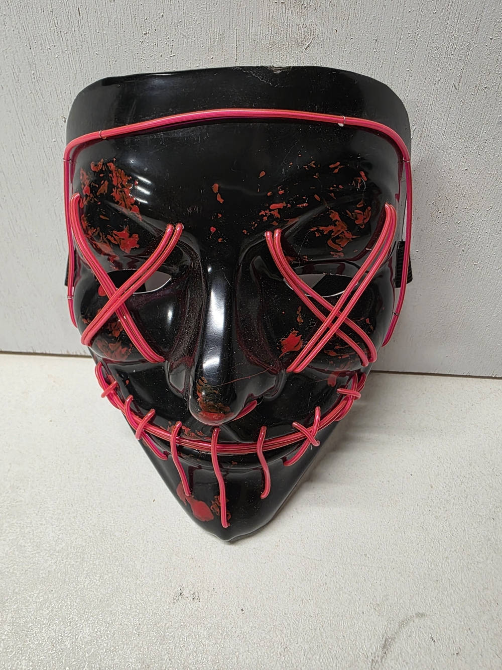 Purge Style Horror Mask Black Red Stitched Halloween Costume Creepy Adult